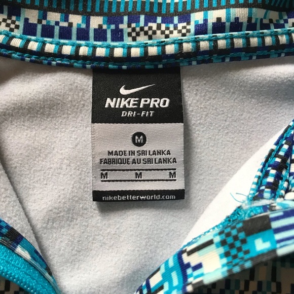 Nike Women’s Pro Dri-Fit Quarter-Zip Pullover Size Medium Blue - Picture 2 of 5
